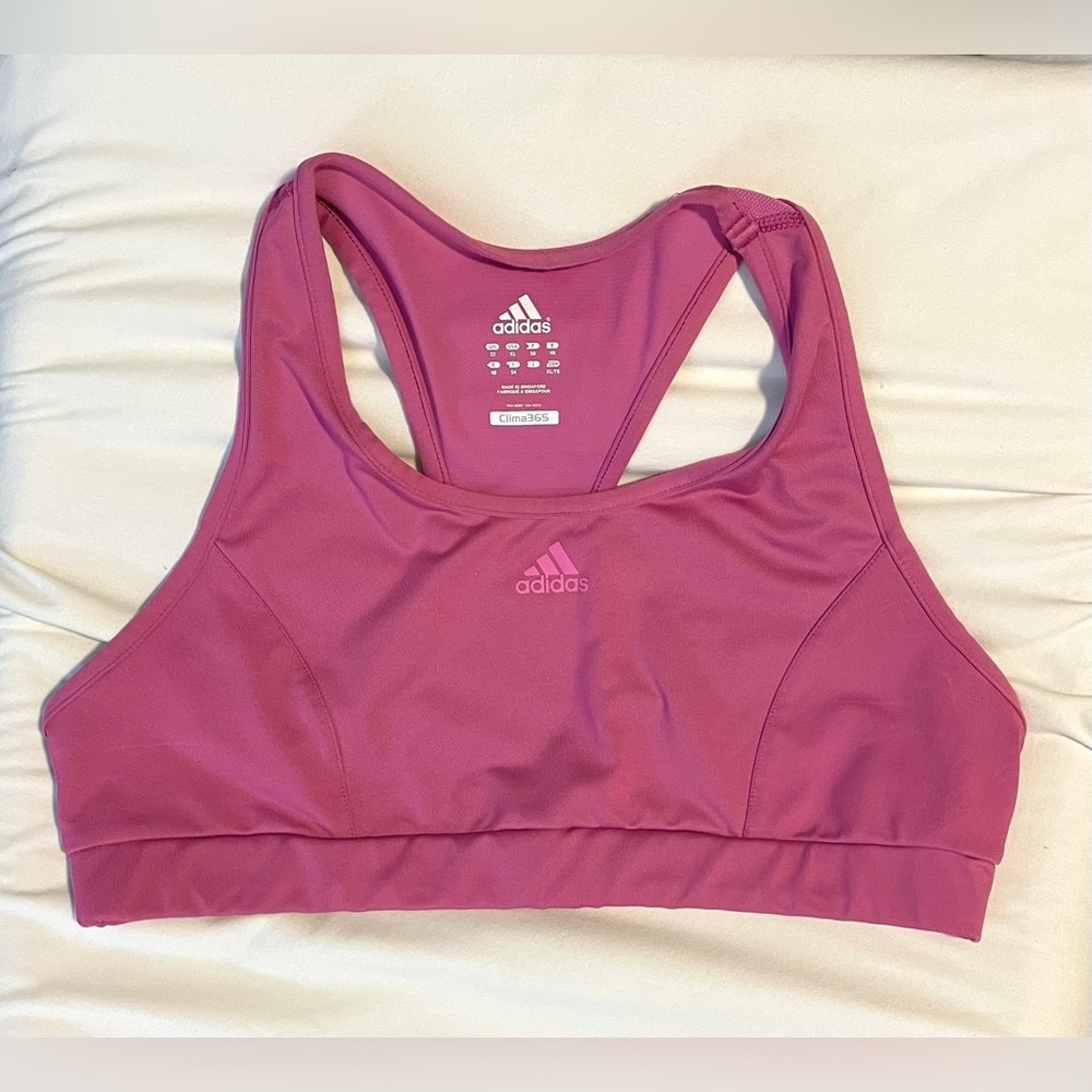 *EUC* Adidas Sports Bra - Size XL -Pink -Powerreact -Med Support - Climacool